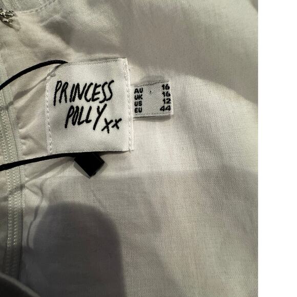 NWT PRINCESS POLLY Lorinda Mini Dress in White Cotton Sz 12 - Picture 5 of 8